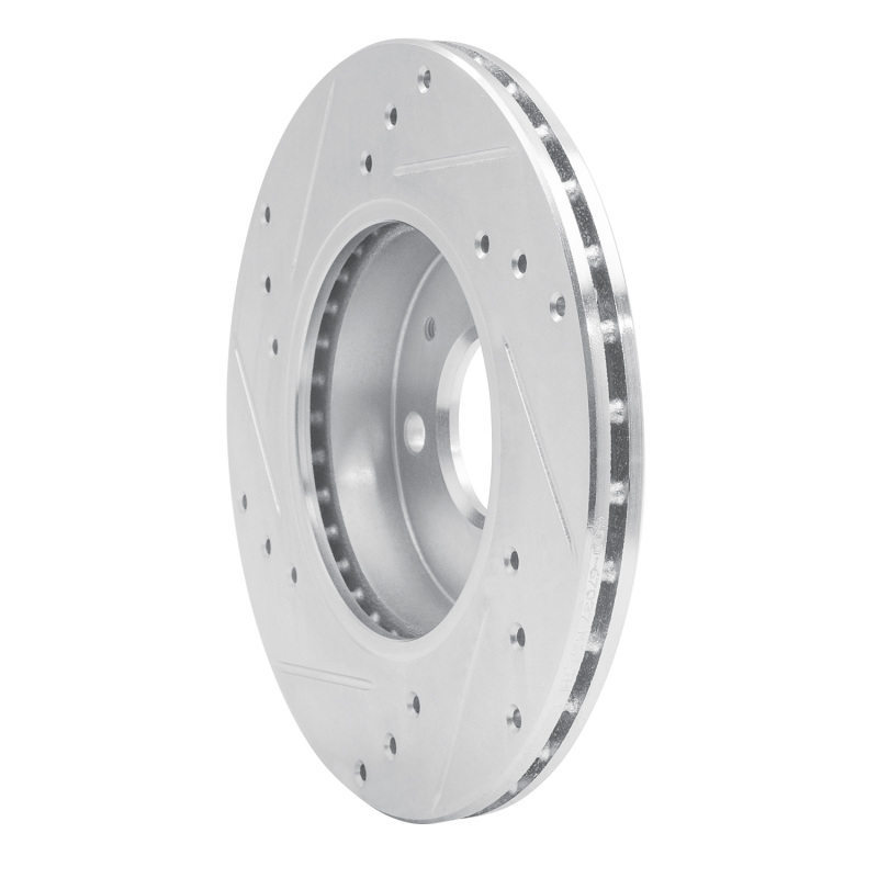 Nissan NX Brake Rotor (1) - Front Right - R1 Concepts - Drilled & Slotted - Silver - `88-`06